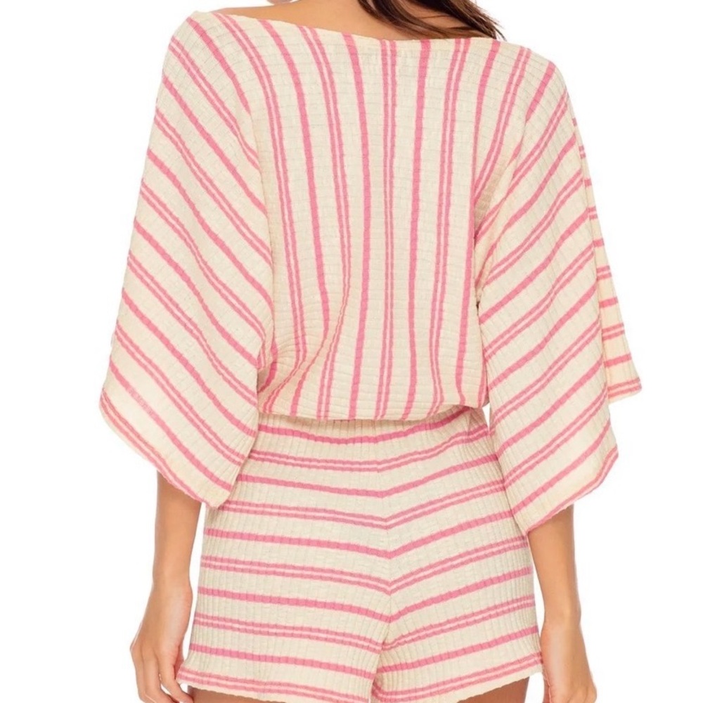 Luli Fama Open Shoulder Romper - rose all day - Picture 2 of 6